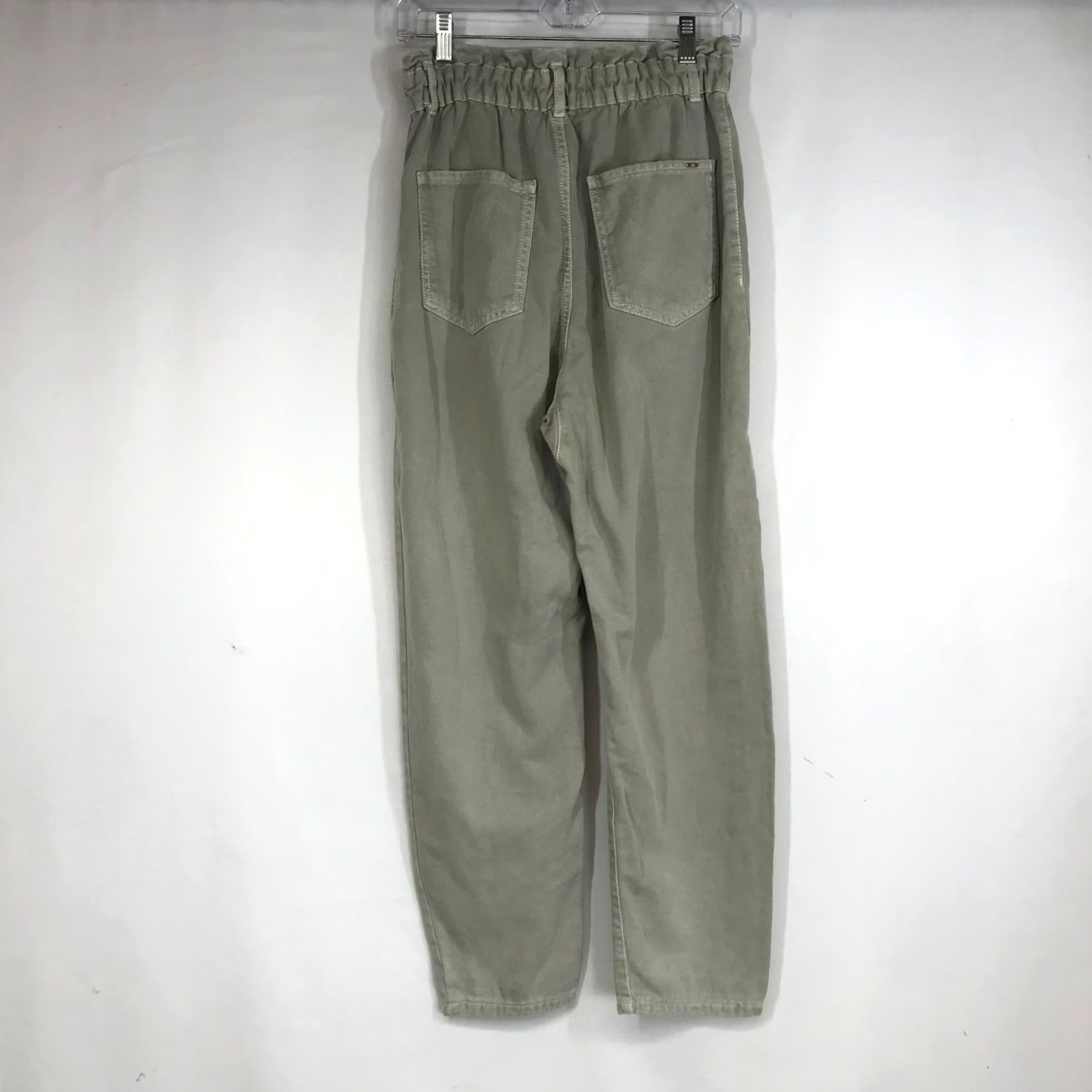 Zara Zara Pants Olive Green Lightweight Paperbag Waist Casual Comfort Size 4 Women Size 27" / US 4 / IT 40 - 4 Thumbnail