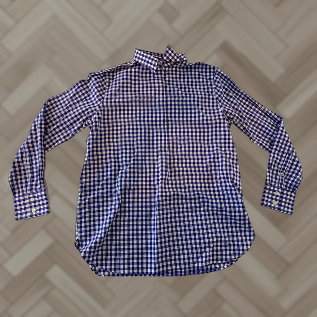 Lands' End Lands' End Purple Plaid Long Sleeve Button Front Blouse Women's 6P Petite Size M / US 6-8 / IT 42-44 - 1 Thumbnail