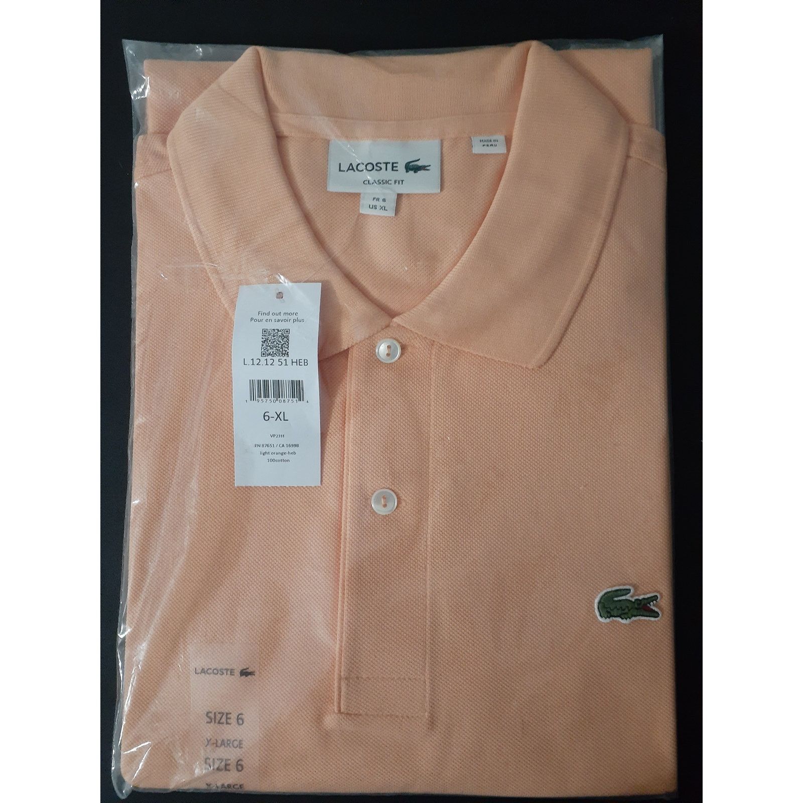 Lacoste Lacoste Mens Short Classic Chine L.12.12 Polo Shirt Ledge L Size US L / EU 52-54 / 3 - 2 Thumbnail