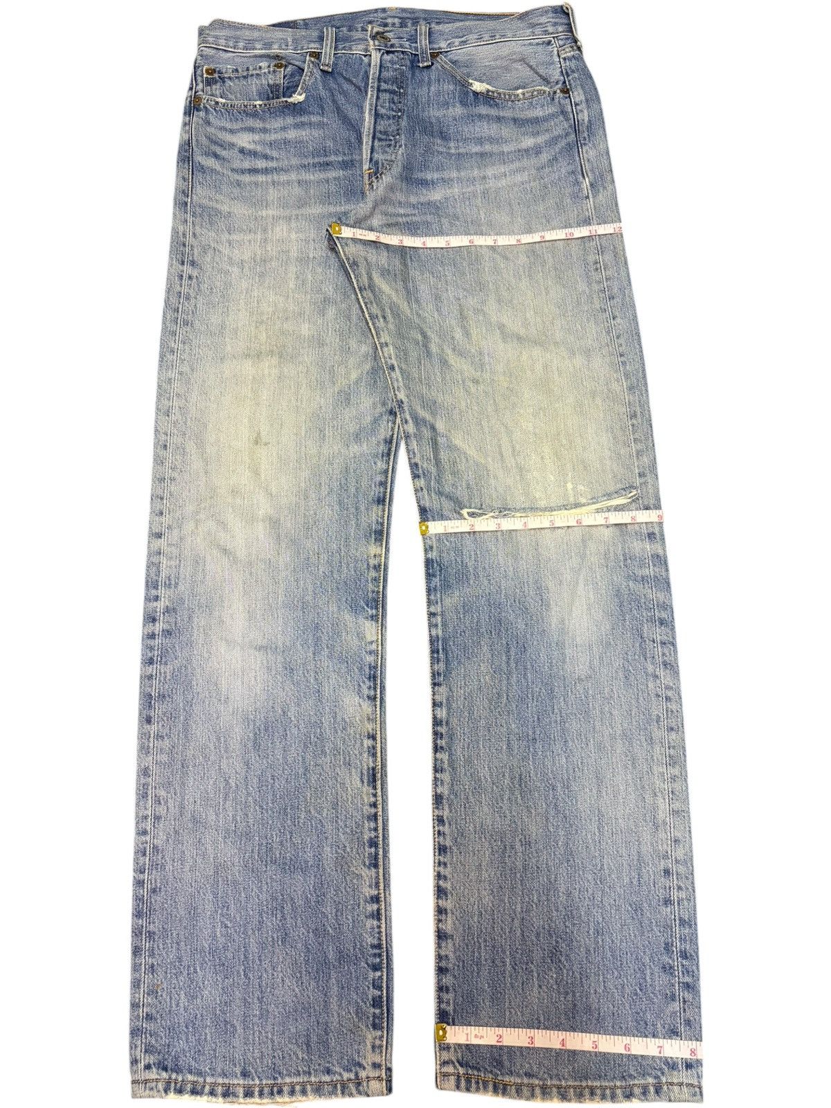 Levi's Vintage 90s Levis 501 Mud Wash Distressed Jeans Size US 33 - 8 Thumbnail