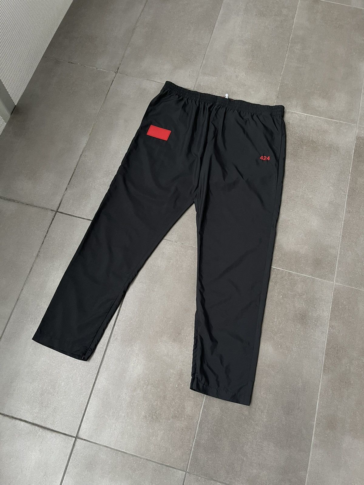 424 !DS! FW22 424 On Fairfax Logo Patched Black Track Pants Size US 36 / EU 52 - 10 Thumbnail