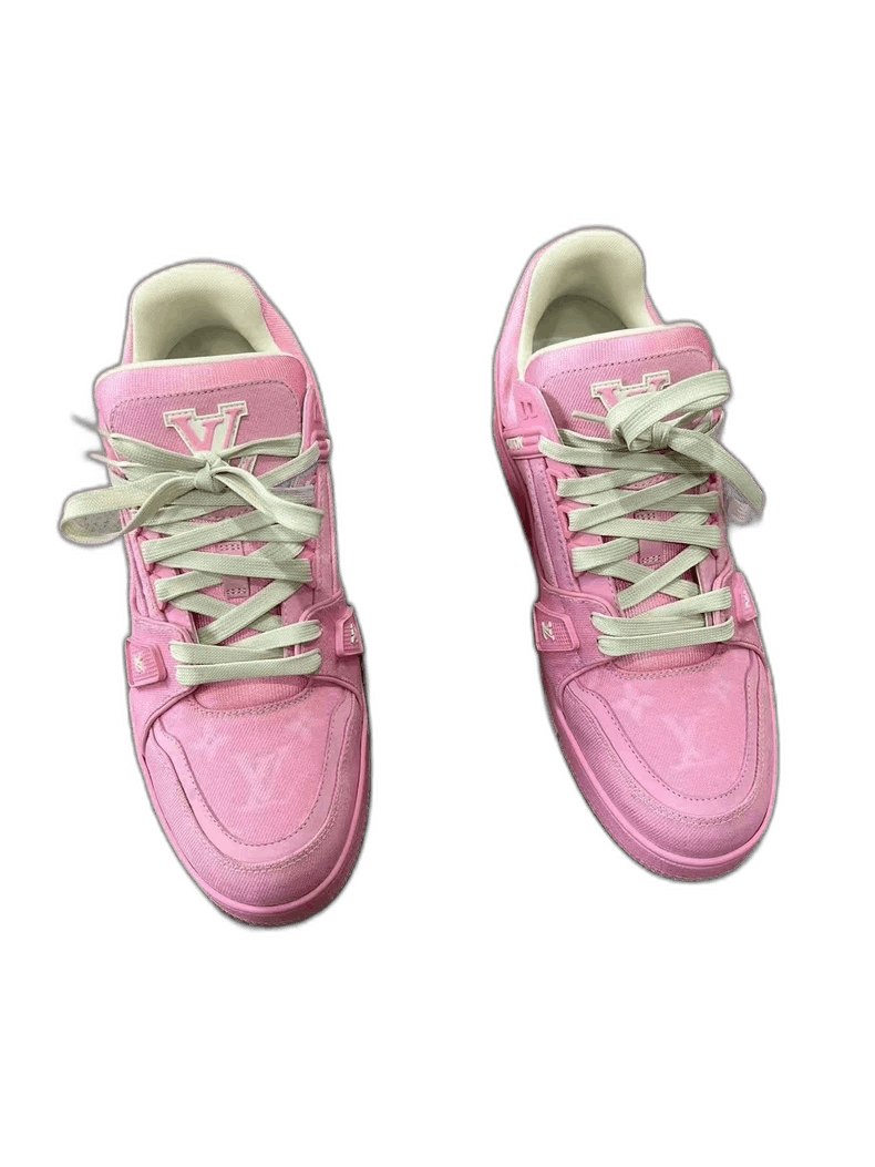 louis vuitton pink denim trainers size 43