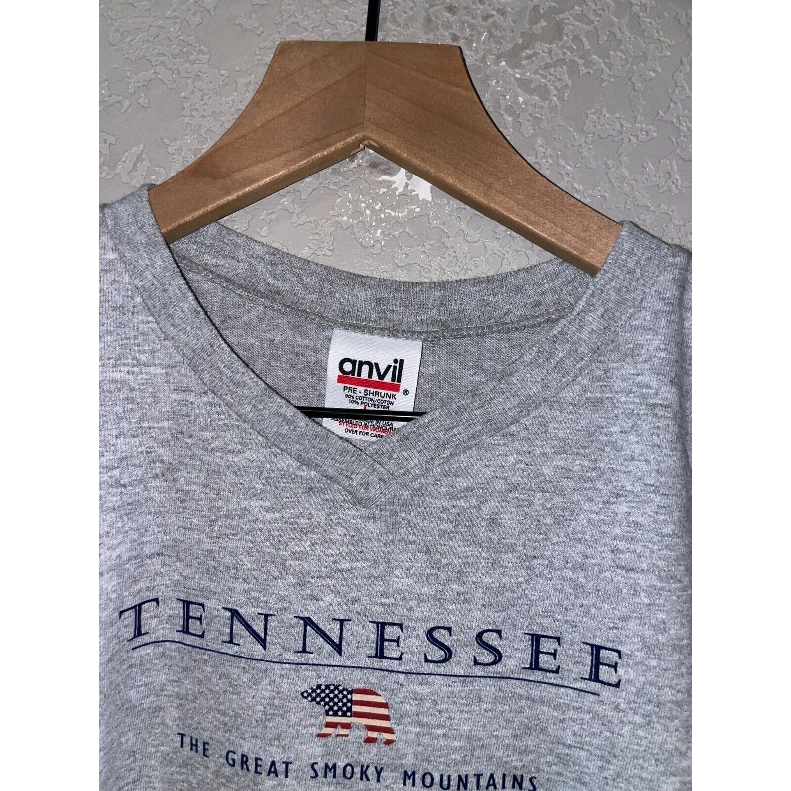 Anvil Womens The Great Smoky Mountains Shirt Gray Top Tee L Large Size L / US 10 / IT 46 - 5 Thumbnail