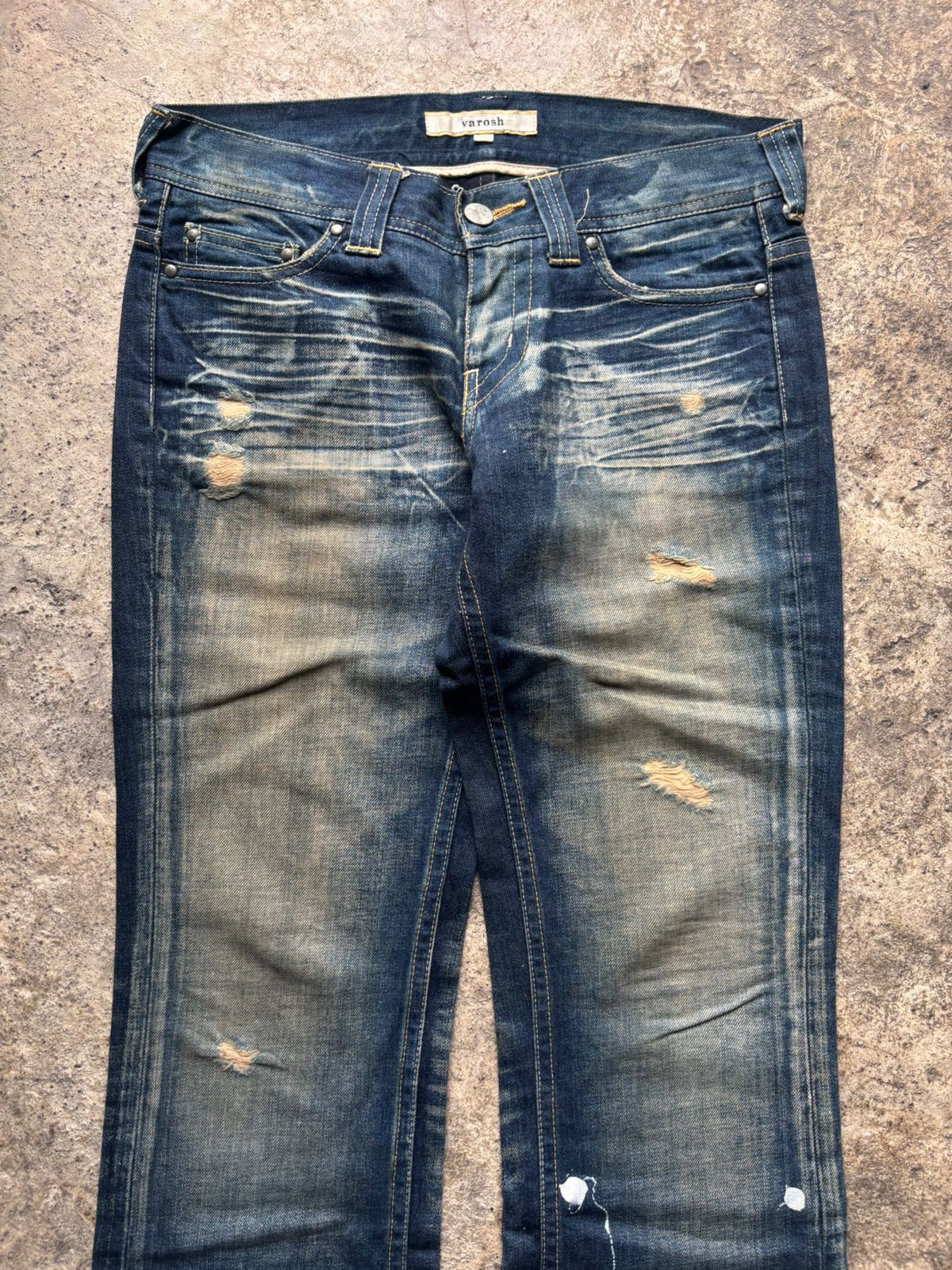 Japanese Brand 2000s Varosh Japan Swarovski Studded Flared Jeans Size US 30 / EU 46 - 8 Thumbnail