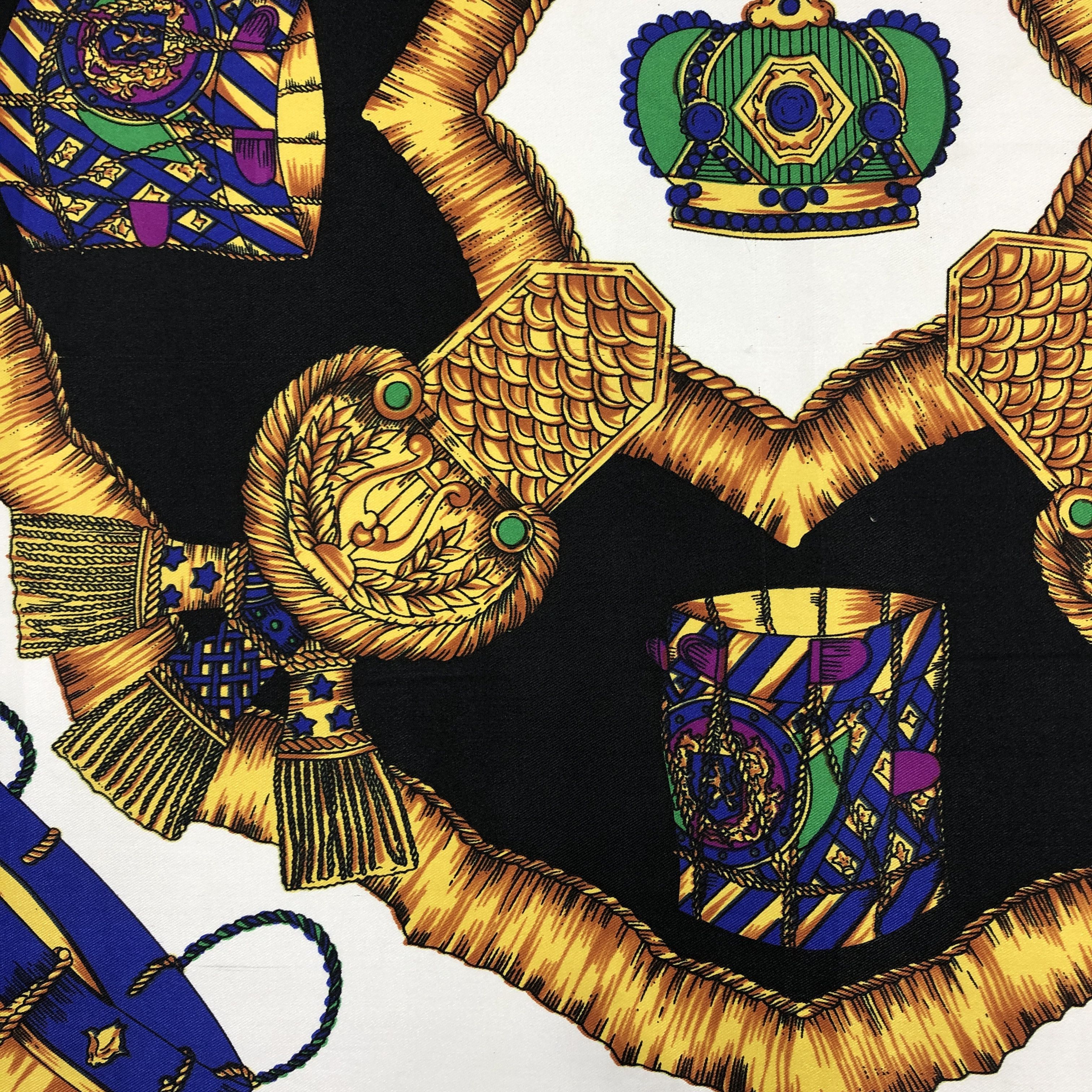 Japanese Brand Vintage Crown Ribbon SILK Scarf Twill Stole Wraps Scarves Size ONE SIZE - 6 Thumbnail