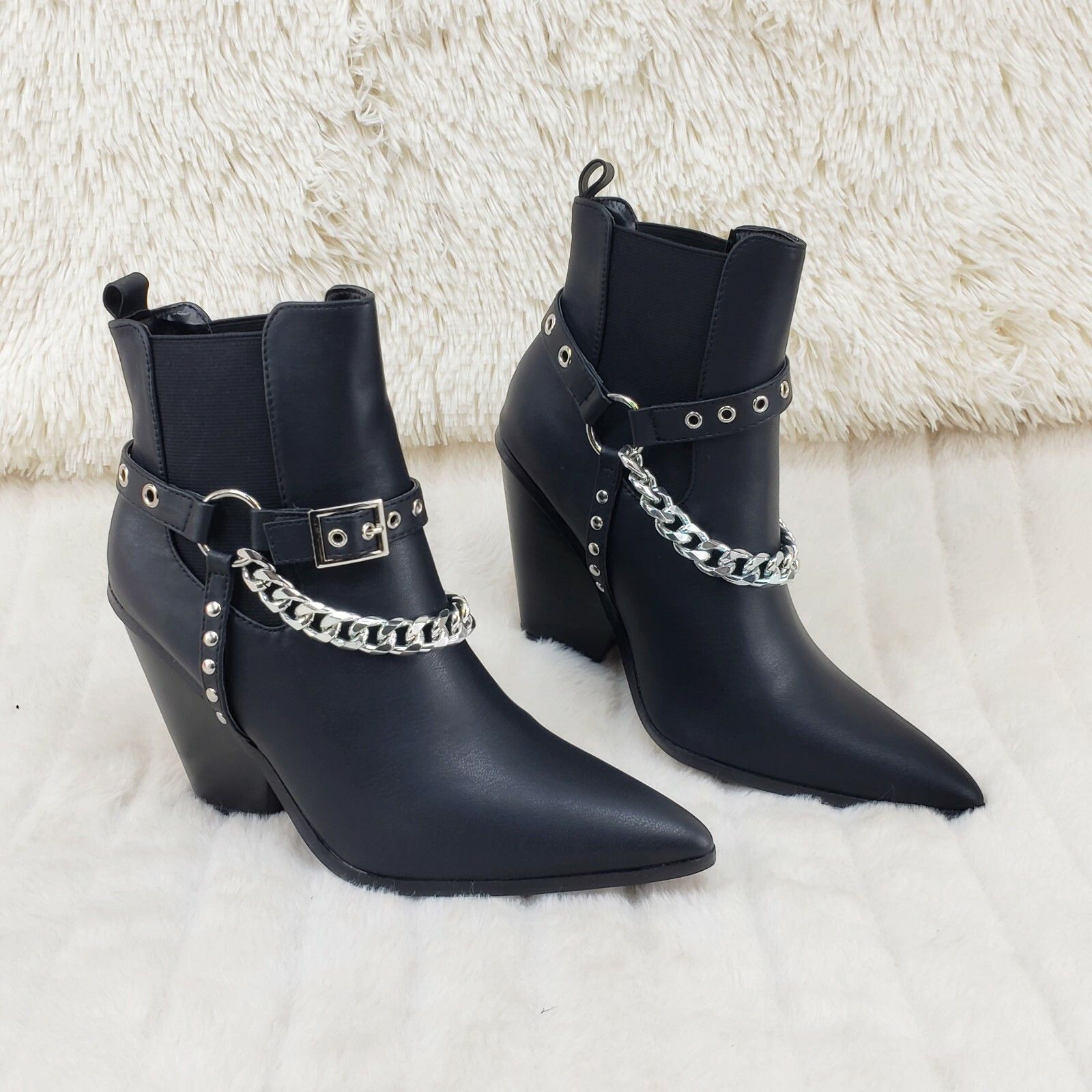 Other Dimitri Western Chain Strap Cowboy / Cowgirl Pull Ankle Boot Size US 11 / IT 41 - 3 Thumbnail
