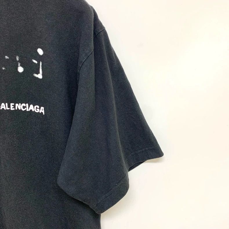 Balenciaga Balenciaga Splattered Logo Short Sleeve T-Shirt, Size XS Size US XS / EU 42 / 0 - 6 Thumbnail