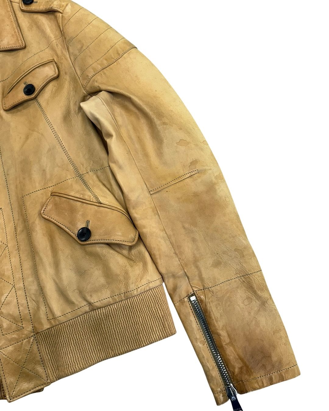 Gucci Gucci by Tom Ford Elbow Patch Detail Leather Blouson Size US M / EU 48-50 / 2 - 9 Thumbnail