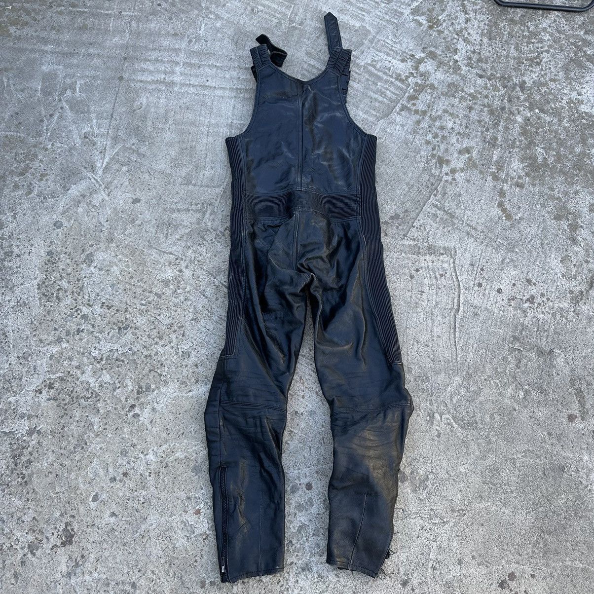 Vintage Vintage Moto Leather Pants Overalls Style USA 90s Y2K Size US 33 - 2 Thumbnail