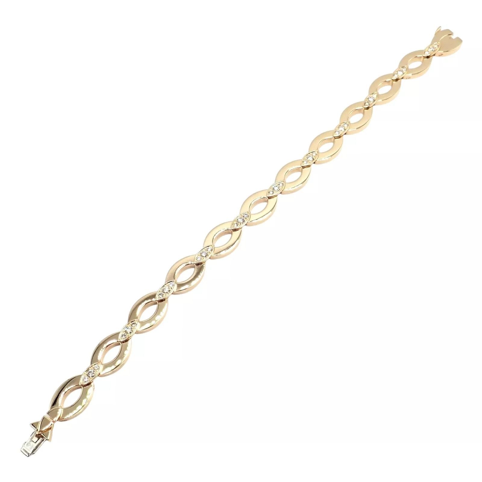 Cartier Cartier 18K Yellow Gold Diamond Link Bracelet Earrings Set Size ONE SIZE - 10 Thumbnail