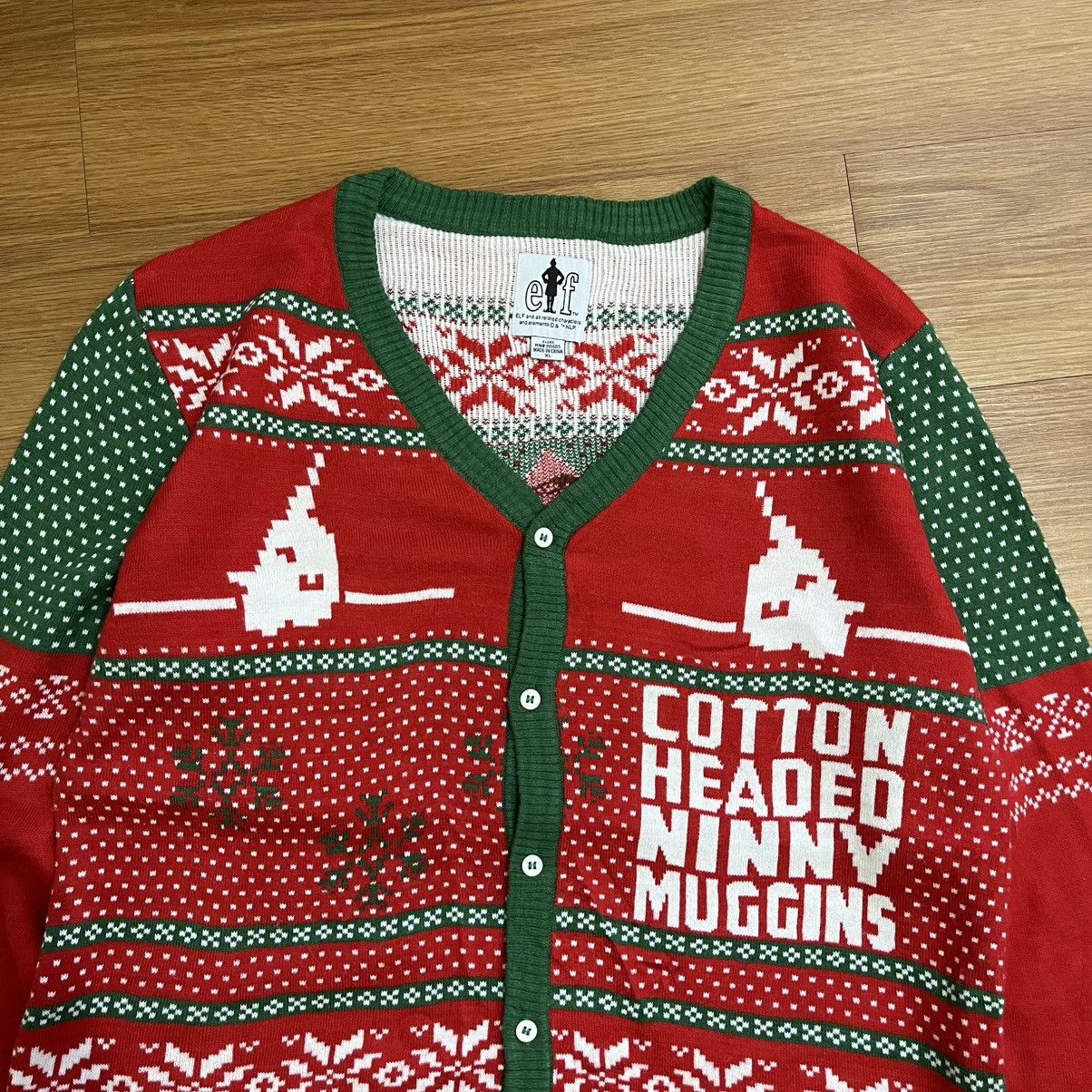 Japanese Brand Elf Santa Knit Cardigan Size US L / EU 52-54 / 3 - 3 Thumbnail