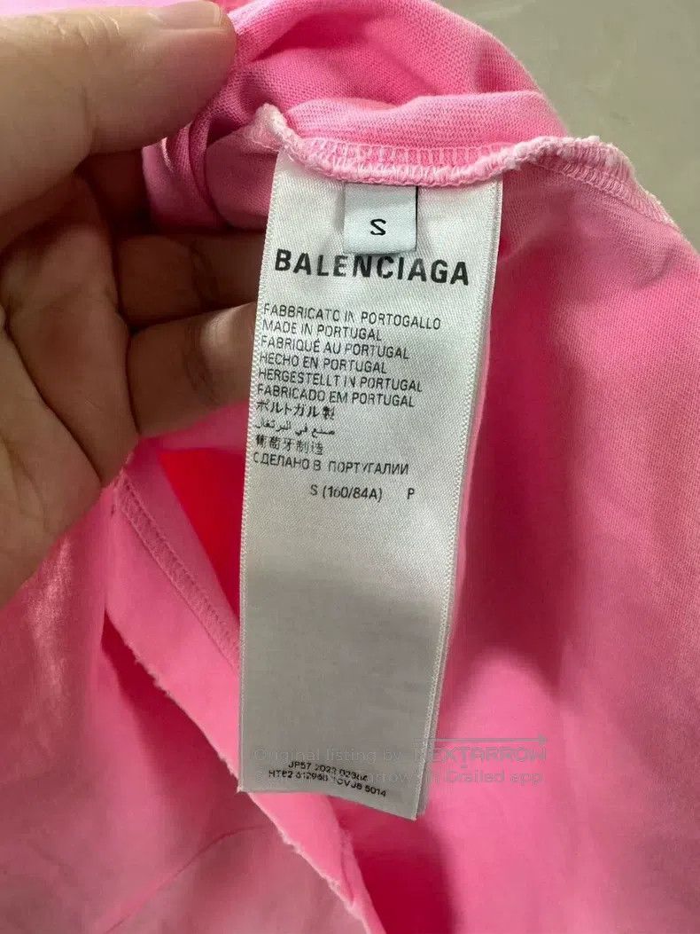 Balenciaga Balenciaga Washed Pink Distressed Letter Short Sleeve Size US S / EU 44-46 / 1 - 4 Thumbnail