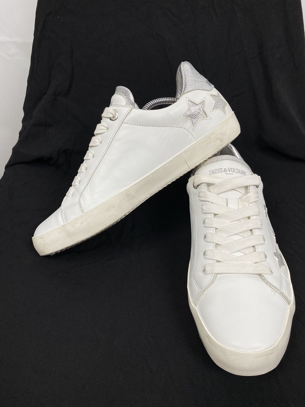 Zadig & Voltaire Zadig & Voltaire Fabric Used Leather Star Patch Sneakers 40 Size US 10 / IT 40 - 6 Thumbnail