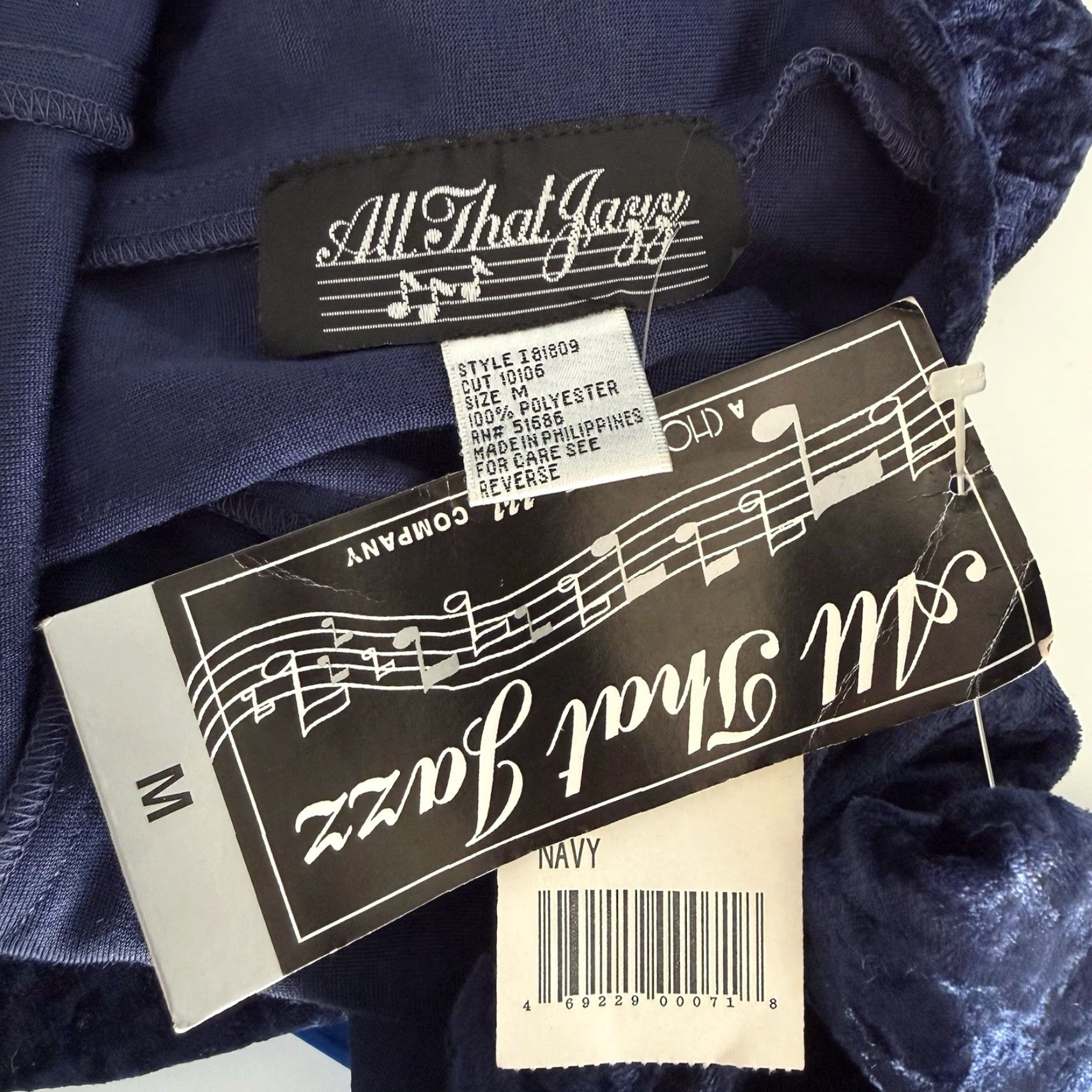 Vintage VINTAGE All That Jazz Dress Whimsygoth 90s Blue Crushed Velvet Mini Fit & Flare Short Sleeve Size M / US 6-8 / IT 42-44 - 7 Thumbnail
