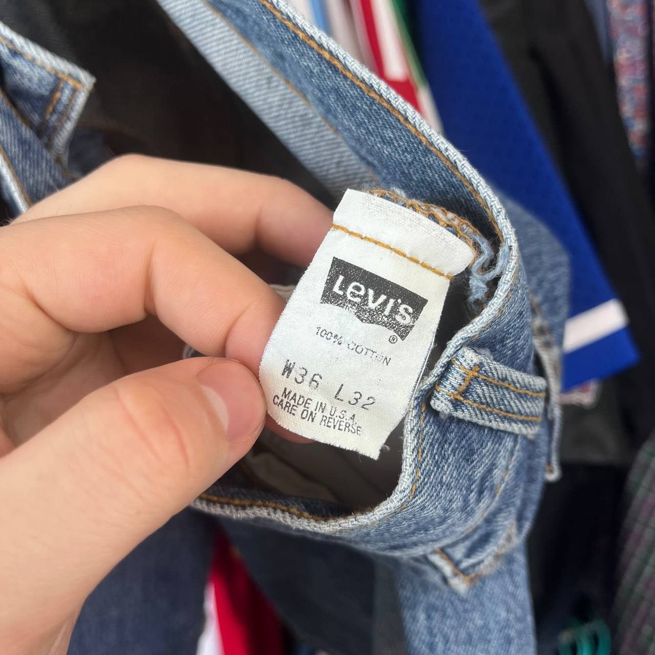 Levi's Vintage 90s Levis 501 Distressed Button Fly Blue Denim Pants Size US 36 / EU 52 - 11 Thumbnail
