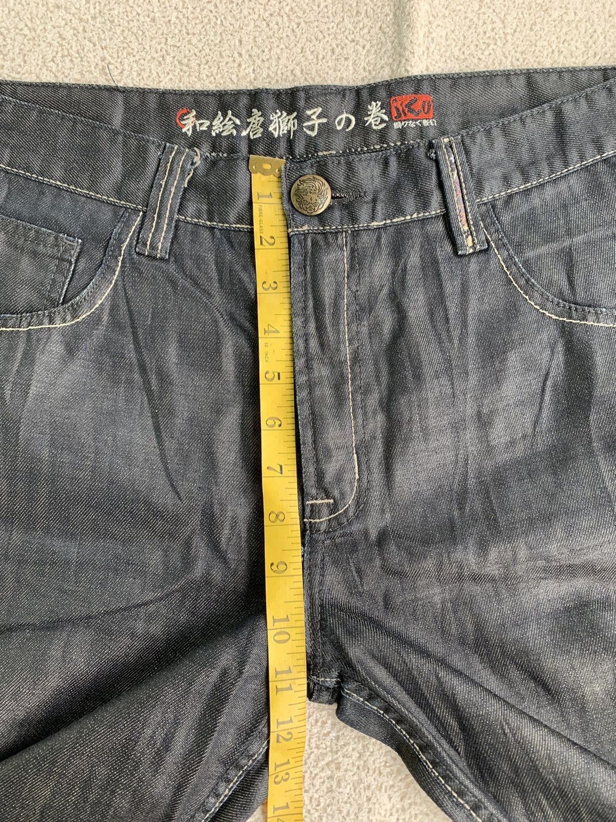 Japanese Brand × Vintage Vtg 00s japanese Zizo Bosatsu embroidered Art Denim Pants Size US 34 / EU 50 - 14 Thumbnail