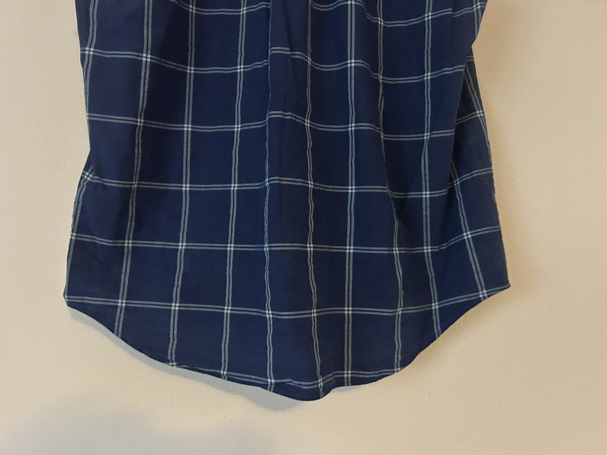 Balenciaga Sleeveless Blue Plaid Shirt with Raw Edges Size US M / EU 48-50 / 2 - 8 Thumbnail