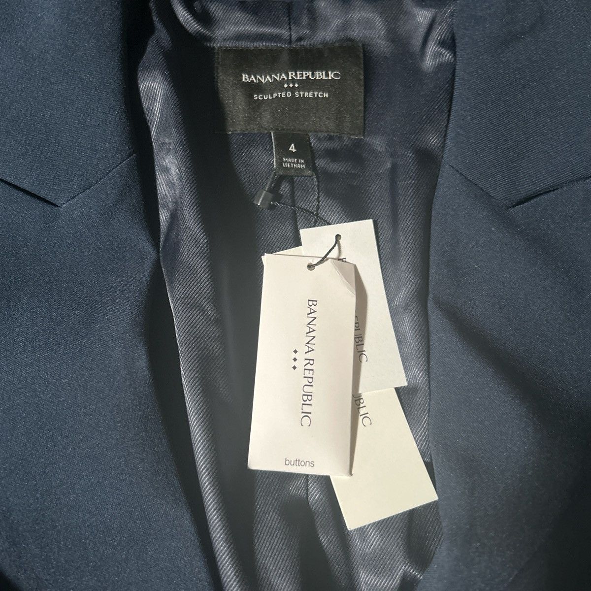 Banana Republic Navy Blue Blazer Size 34S - 2 Thumbnail