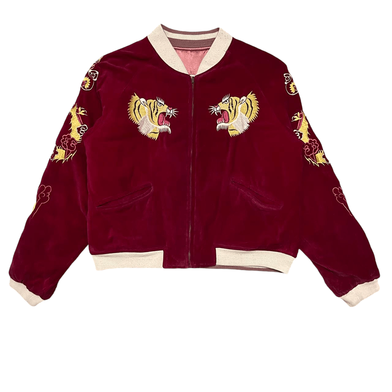 Tailor Toyo Vintage 80's Sukajan Tiger Velvet Embroidery Souvenir Jacket Size US M / EU 48-50 / 2 - 3 Thumbnail