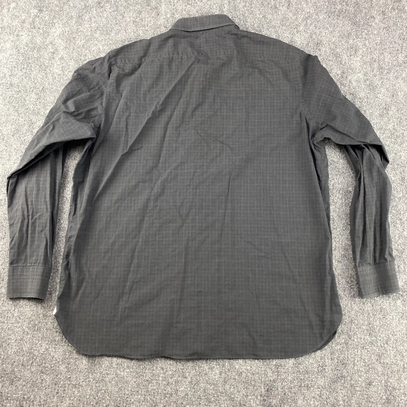 Vintage Borrelli Napoli Dress Shirt Mens 18 45 Gray Check Button Up Made In Italy Shirt Mens 18 Neck 18 in Pattern Check" Size 48R - 6 Thumbnail