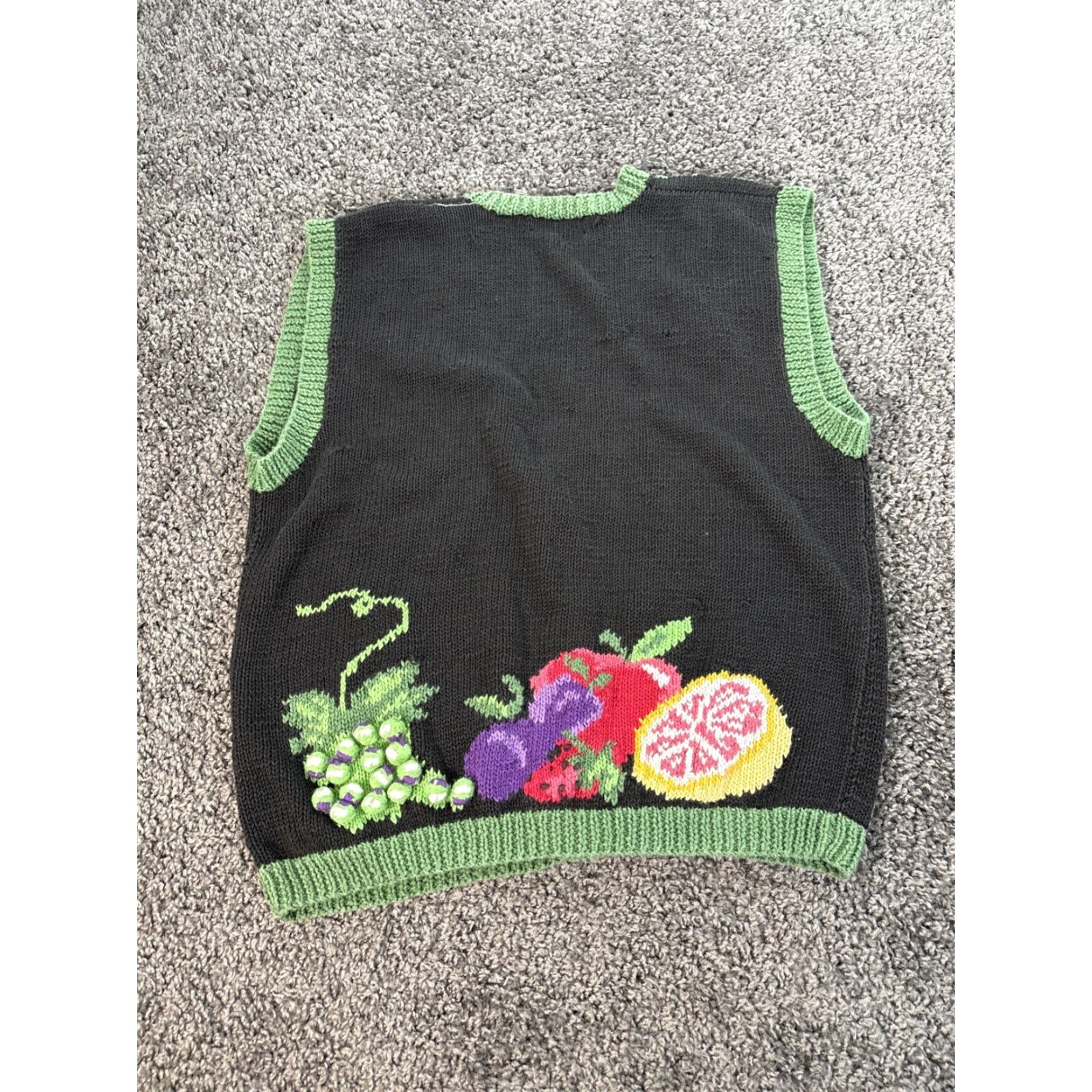 Vintage VINTAGE Bechamel Cardigan Sweater Vest Womens Large Black Knit 3d Bechamel L Sleeveless V-Neck Knitted Cotton Ramine Size L / US 10 / IT 46 - 5 Thumbnail