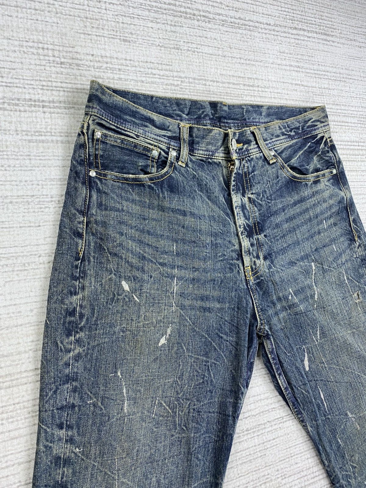 GOA Vintage Flared Japanese Brand Paint Splatter Denim Pants Size US 32 / EU 48 - 5 Thumbnail