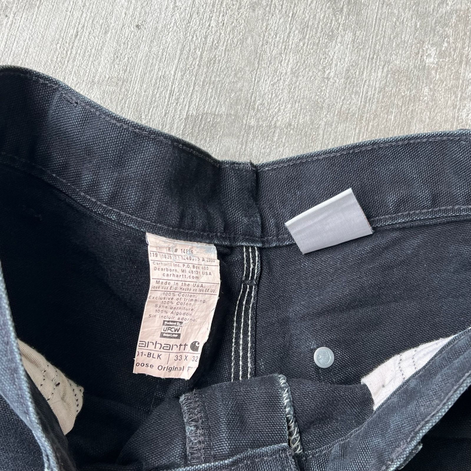 Carhartt × Vintage Carhartt faded black double knee work wear carpenter pants Size US 31 - 7 Thumbnail