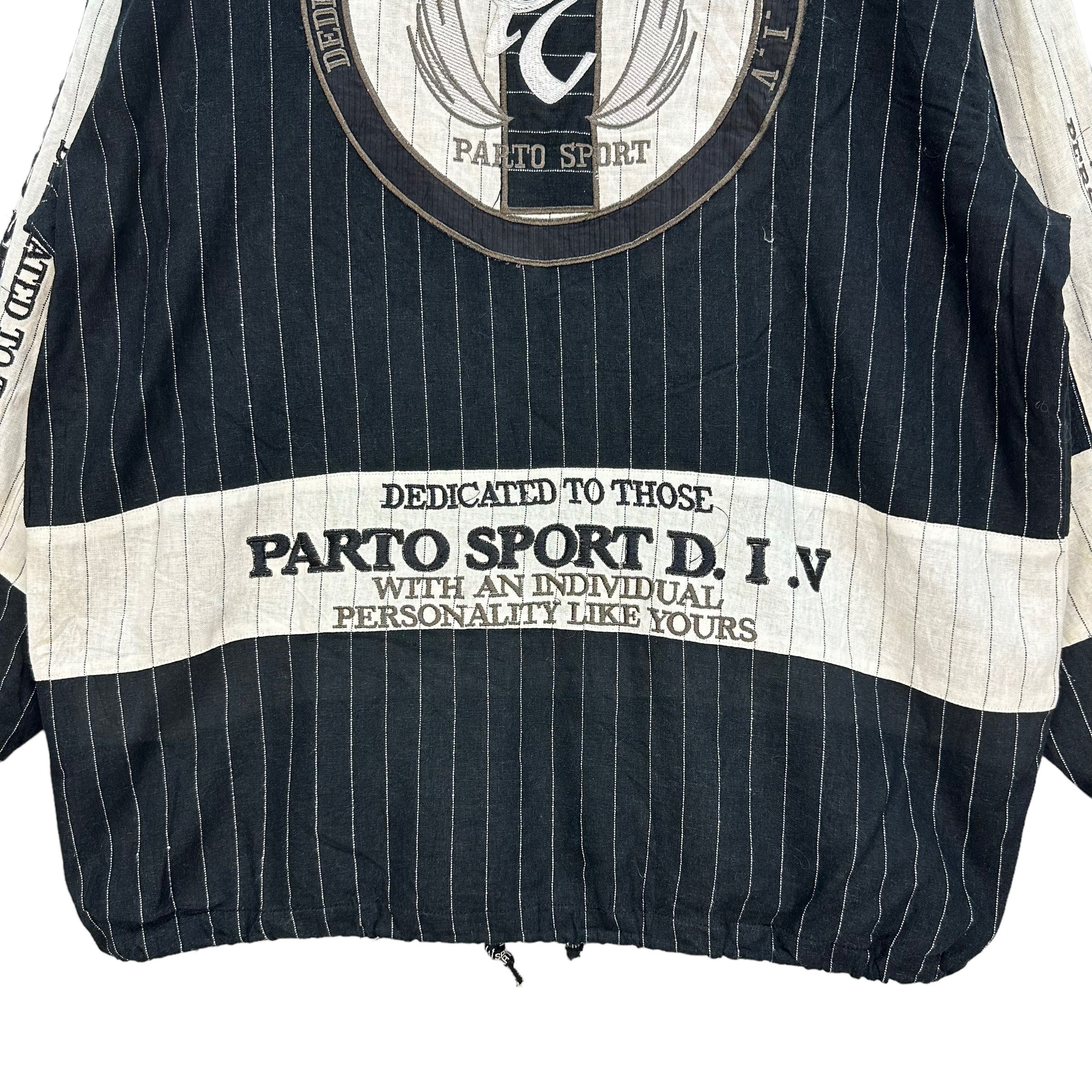 Japanese Brand PARTO SPORT STRIPED BIG LOGO JACKET #7815-179 Size US L / EU 52-54 / 3 - 17 Thumbnail