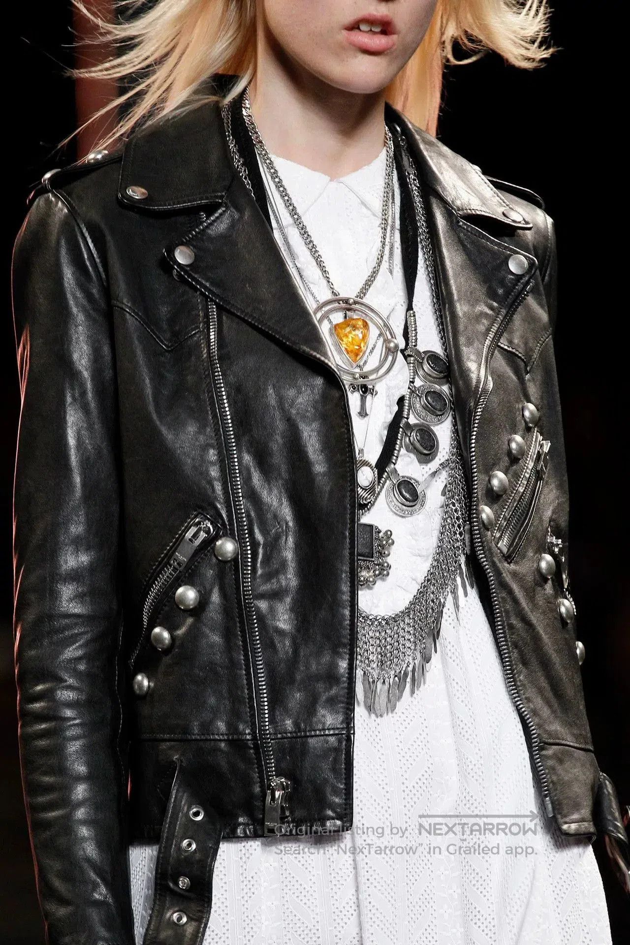 Hedi Slimane Saint Laurent Hedi Studded Leather Jacket. Size US S / EU 44-46 / 1 - 1 Thumbnail