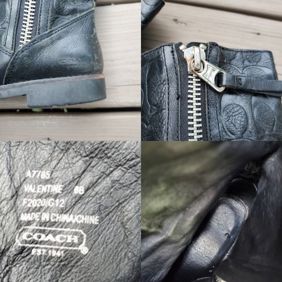 Coach Coach Valentine Embossed Signature C Logo Black Leather Boot Size US 6 / IT 36 - 8 Thumbnail