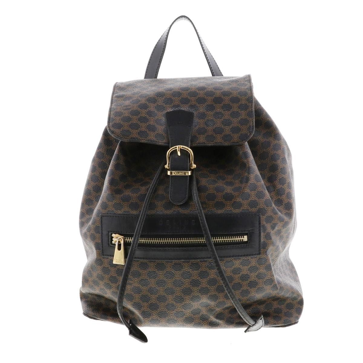 image of Celine Macadam Luc Sack Bag Rucksack Daypack Brown, Women's