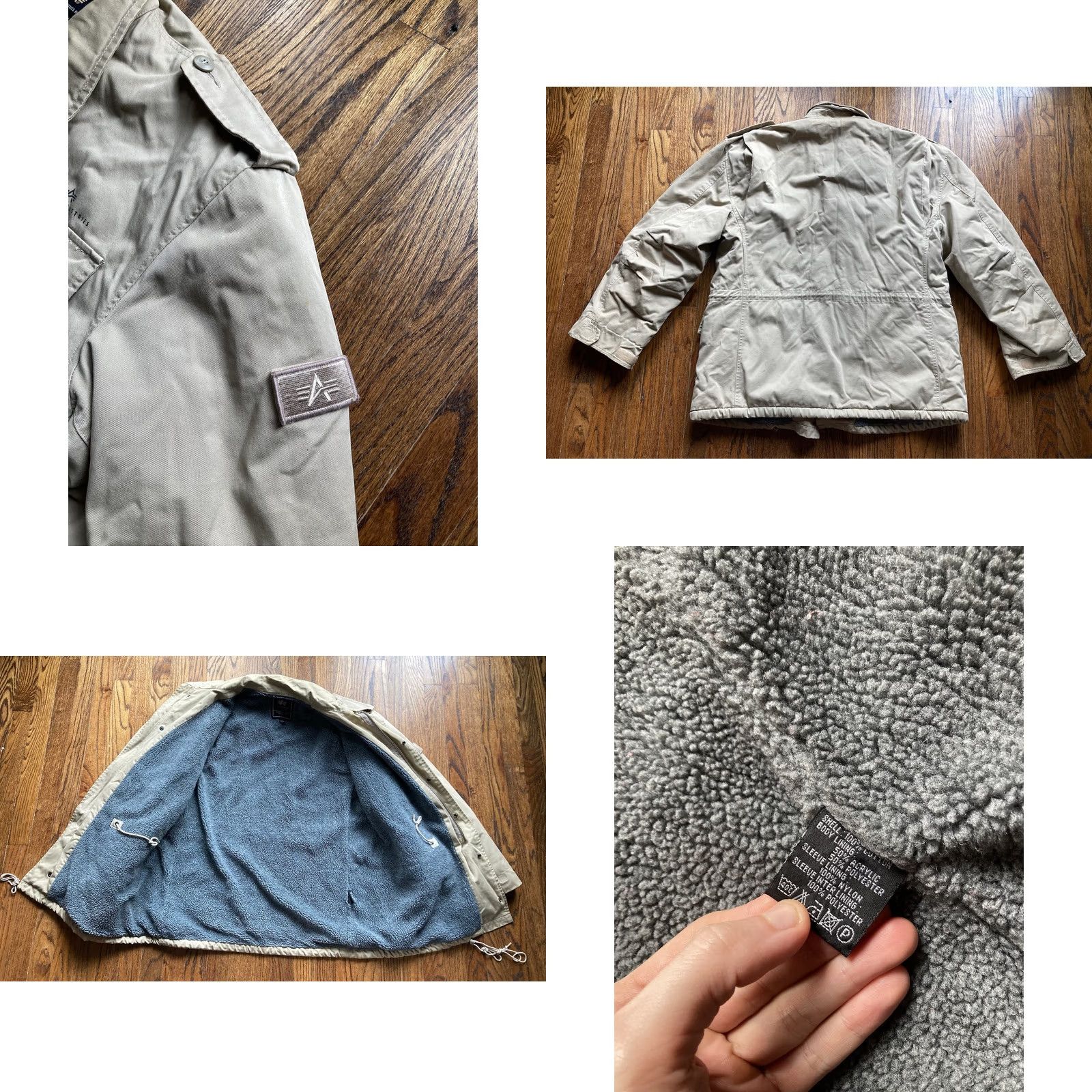 Alpha Industries Alpha Industries Jacket Mens Large Beige Military Jacket Field Coat Lined Heavy Cotton Canvas Pockets Zipper Logo Army USA Regular Size US L / EU 52-54 / 3 - 9 Thumbnail