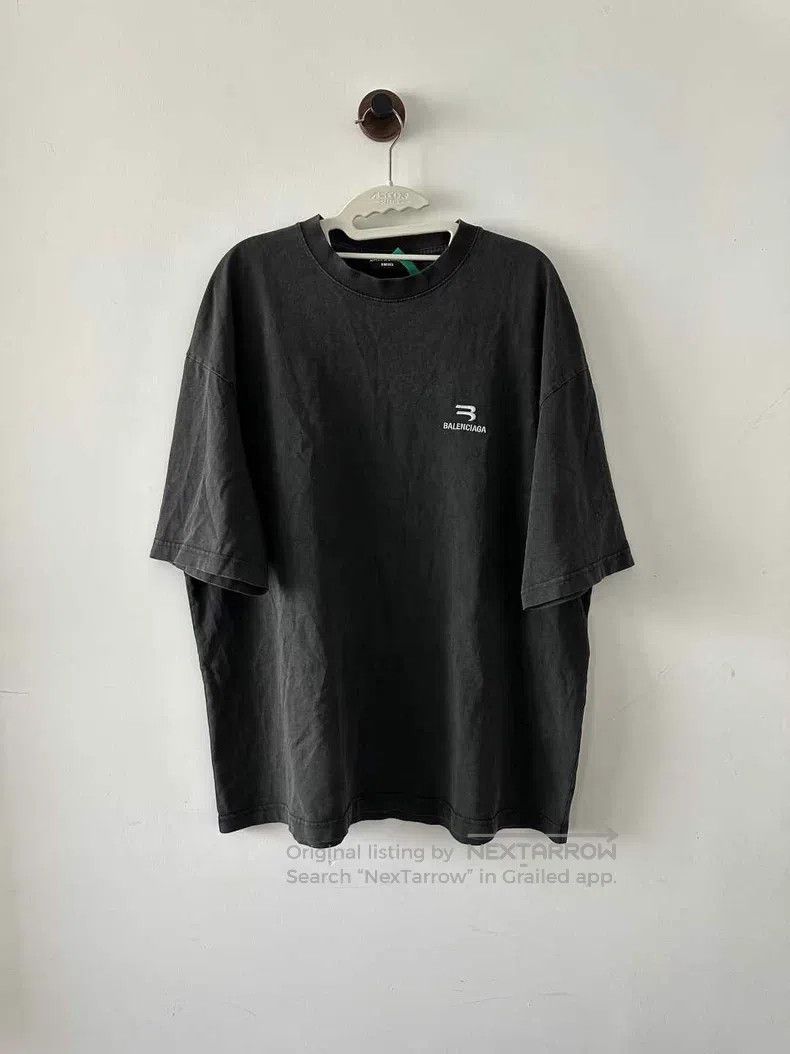 Balenciaga Balenciaga Washed Embroidered Logo Short Sleeve Size US L / EU 52-54 / 3 - 1 Thumbnail