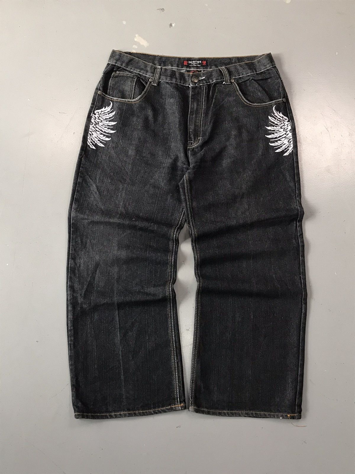 Vintage Vintage Downtown express crazy embroidered denim Size US 40 / EU 56 - 2 Thumbnail
