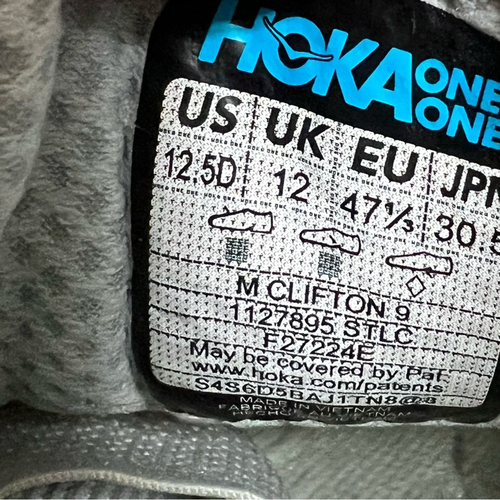 Hoka Hoka One One Clifton 9 Stardust Electric Grey Mens 12.5 D Size US 12.5 / EU 45-46 - 7 Thumbnail