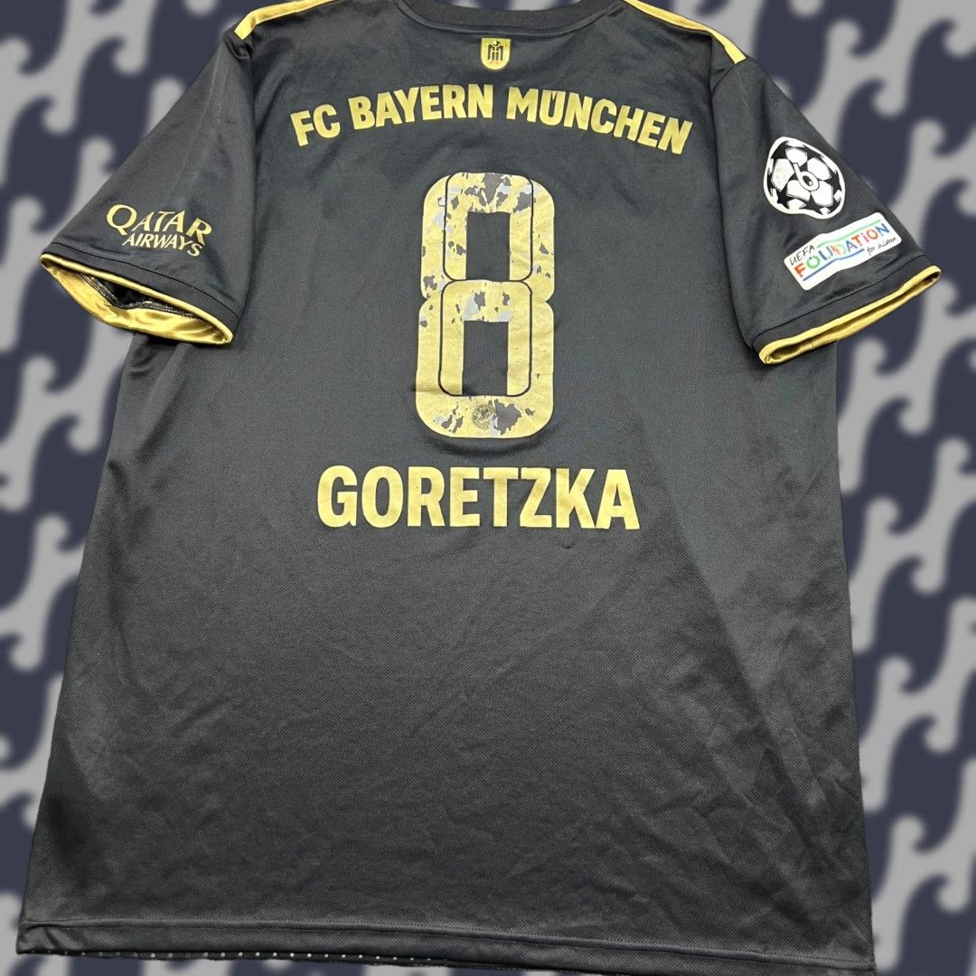 Adidas Bayern Munich 2021 2022 Away Football Jersey Adidas Mens Large Black T-Shirt Short Sleeve Pullover Round Neck Quick Dry Athletic Jersey Sports Mens Size US L / EU 52-54 / 3 - 1 Thumbnail