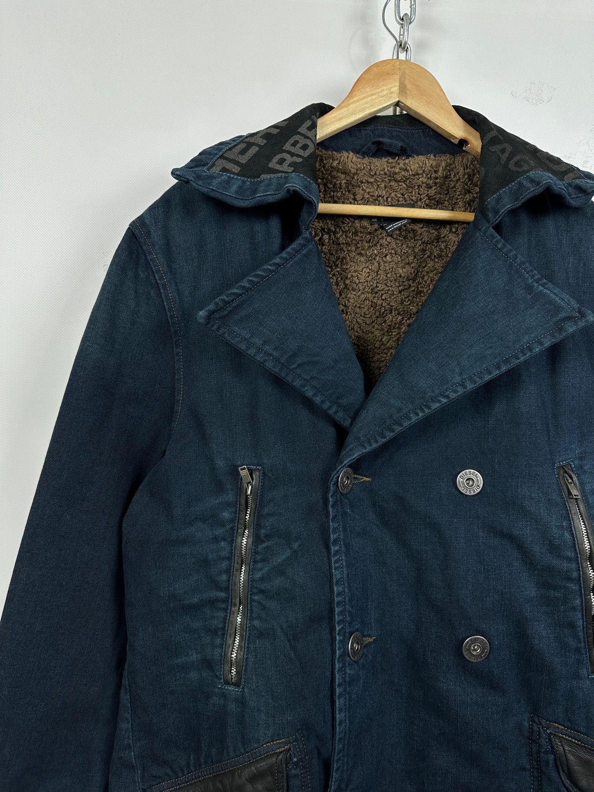 Diesel Vintage Diesel Denim Double Breasted Sherpa Coat Jacket Size US L / EU 52-54 / 3 - 7 Thumbnail