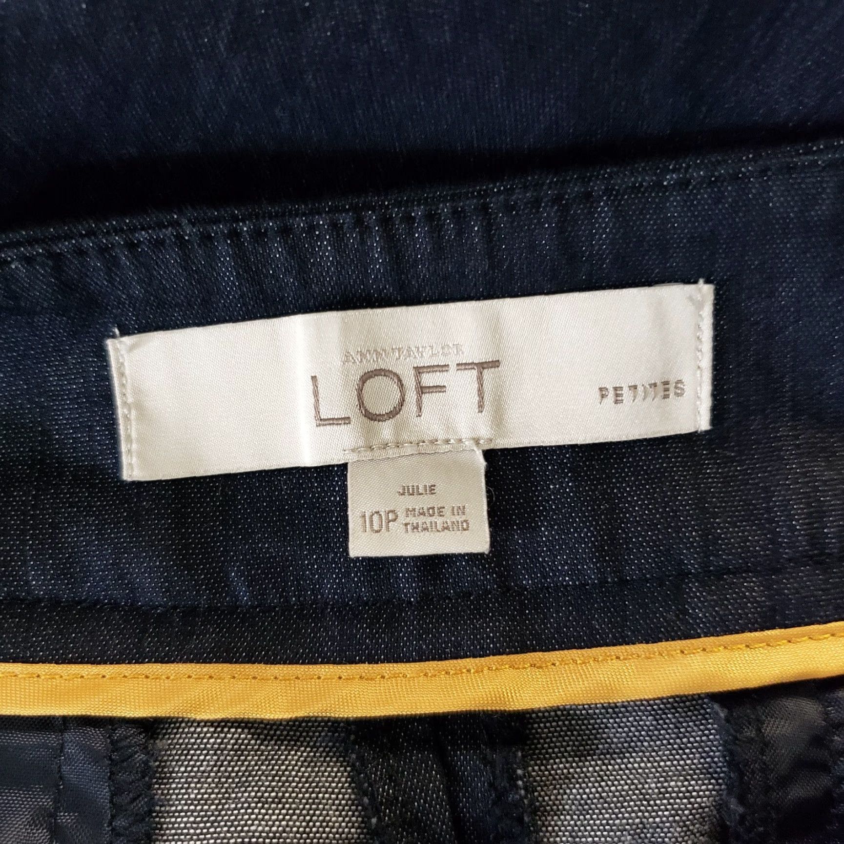 Ann Taylor Ann Taylor LOFT Womens Julie Cropped Pants Sz 10P Blue Mid Rise Cotton Blend Size 32" / US 10 / IT 46 - 6 Thumbnail