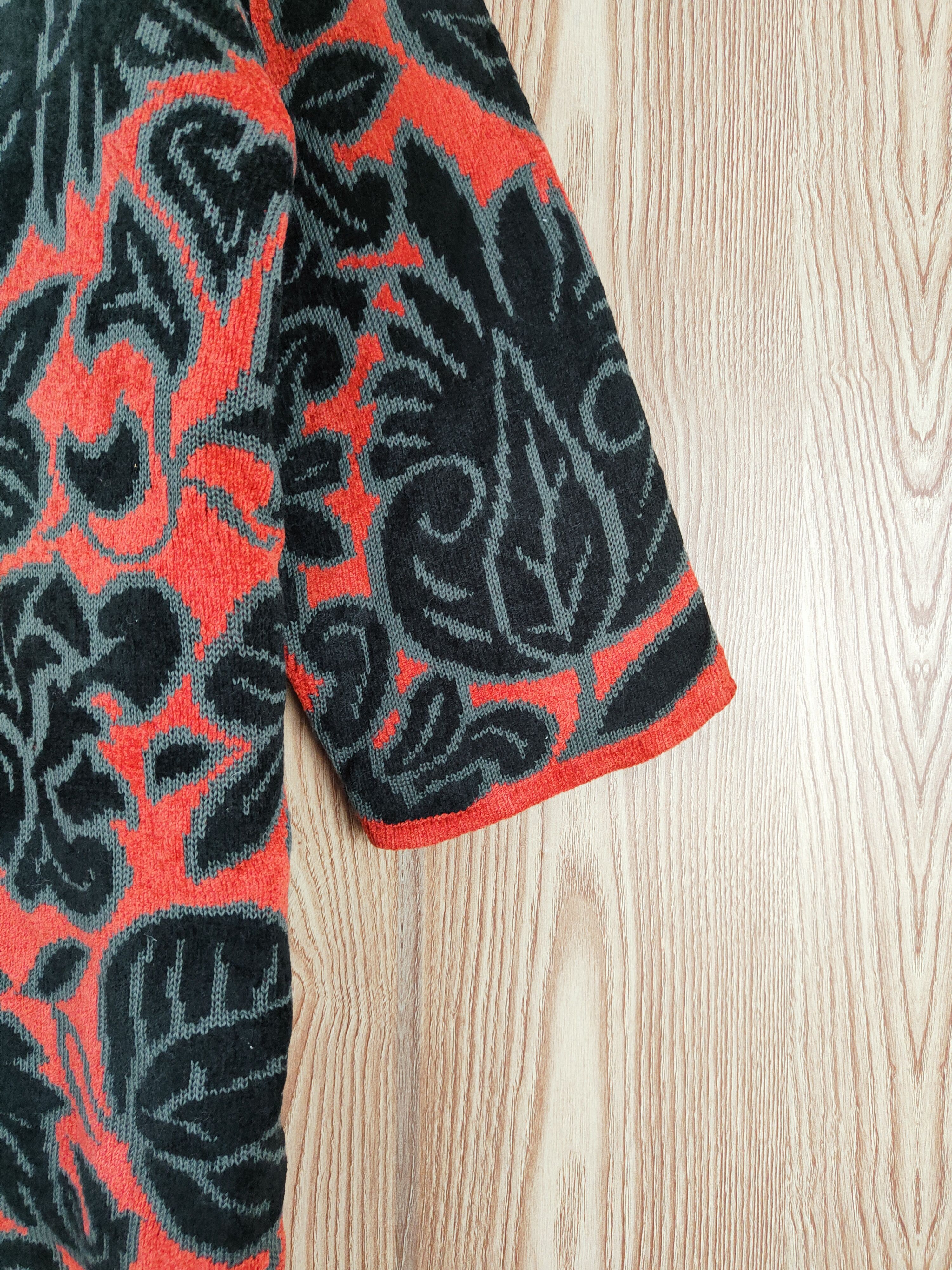 Japanese Brand Micalady Primavista Black Orange art Knitwear Cardigan #W427 Size L / US 10 / IT 46 - 6 Thumbnail