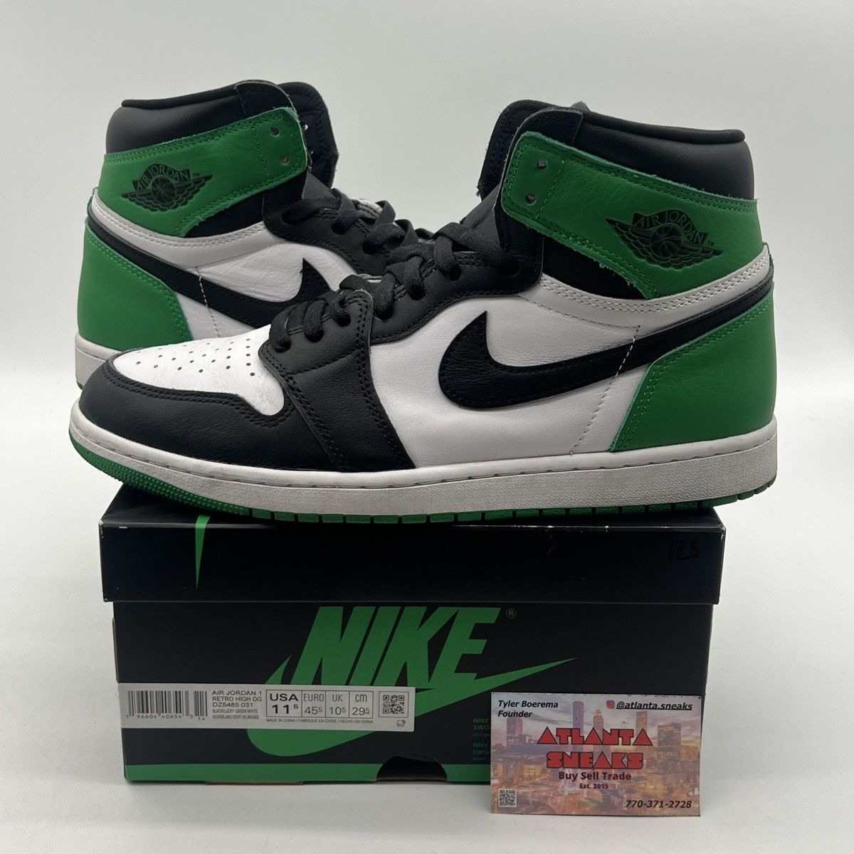 Nike Air Jordan 1 high lucky green Size US 11.5 / EU 44-45 - 1 Thumbnail