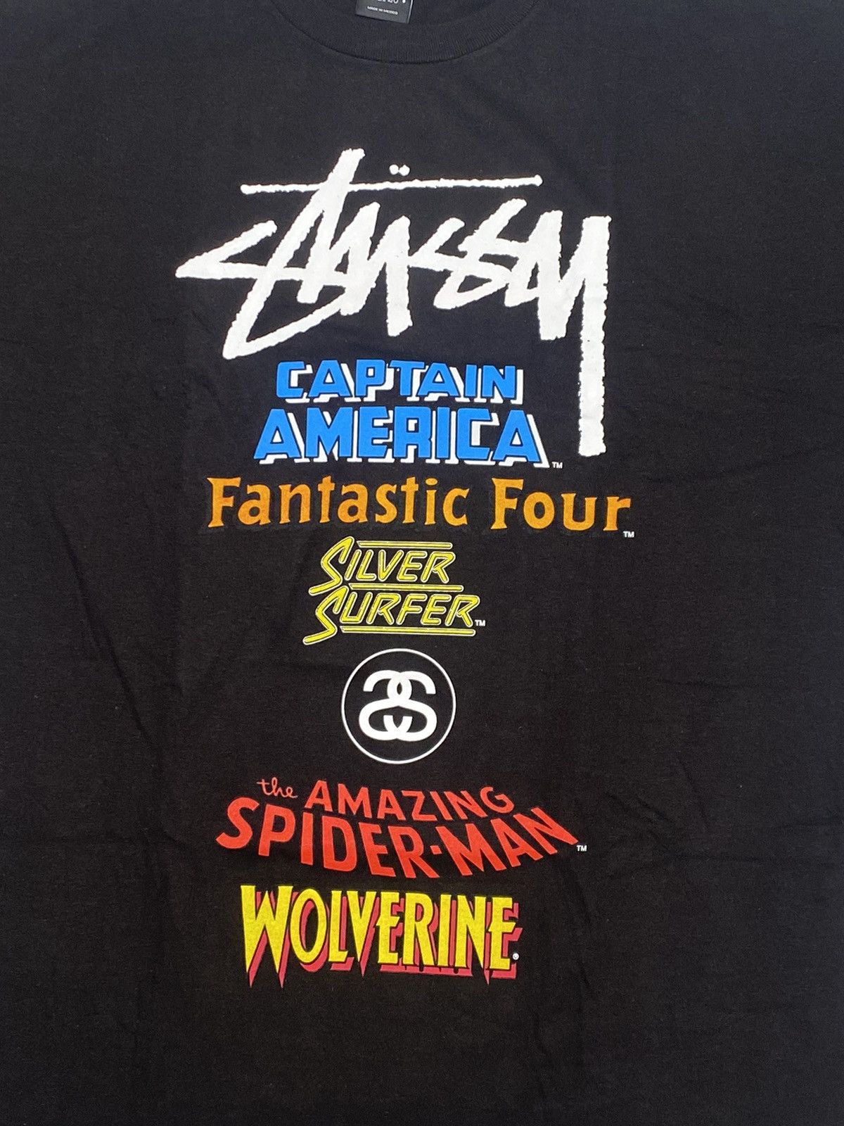 Stussy Marvel X Stüssy World Tour T-shirt, size XL, black, new Size US XL / EU 56 / 4 - 2 Thumbnail