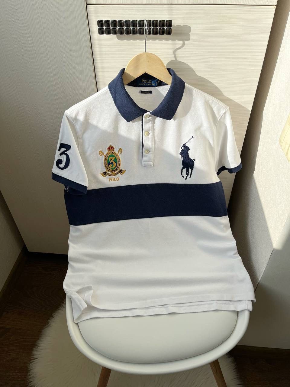 Pre-owned Polo Ralph Lauren X Vintage Polo Ralph Laurent Big Logo Rugby Polo Shirt In Multicolor