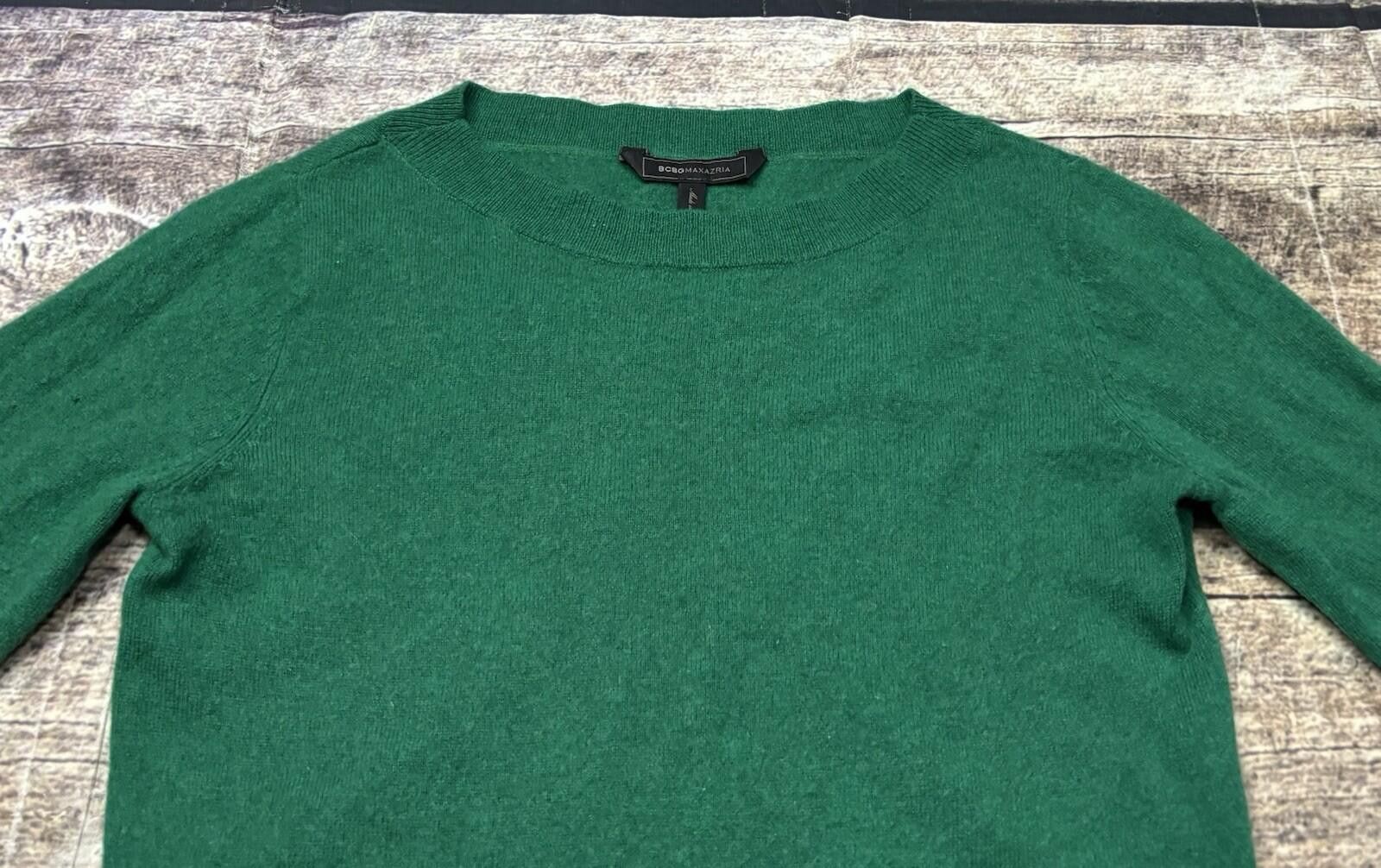 Bcbgmaxazria BCBGMAXAZRIA Sweater Womens Small Cashmere Crew Neck Green Size S / US 4 / IT 40 - 4 Thumbnail