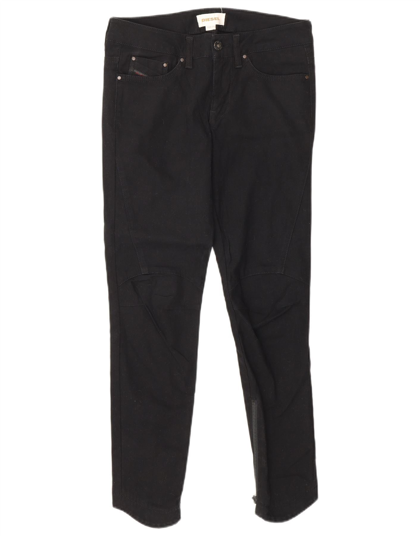 Diesel Womens Skinny Casual Trousers W25 L26 Black Cotton Size 26" / US 2 / IT 38 - 1 Thumbnail