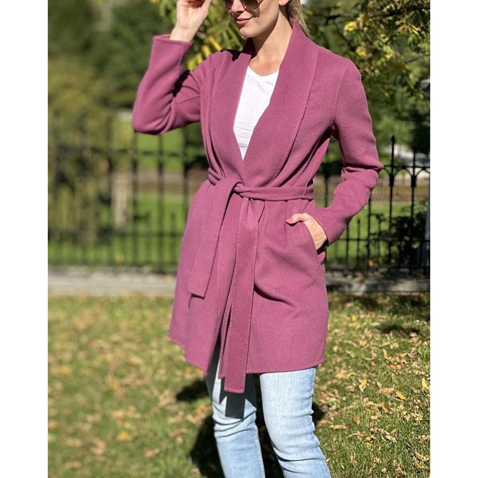 Massimo Dutti Mossimo Dutti wool women's coat with Purple Medium A003603 Size M / US 6-8 / IT 42-44 - 1 Thumbnail