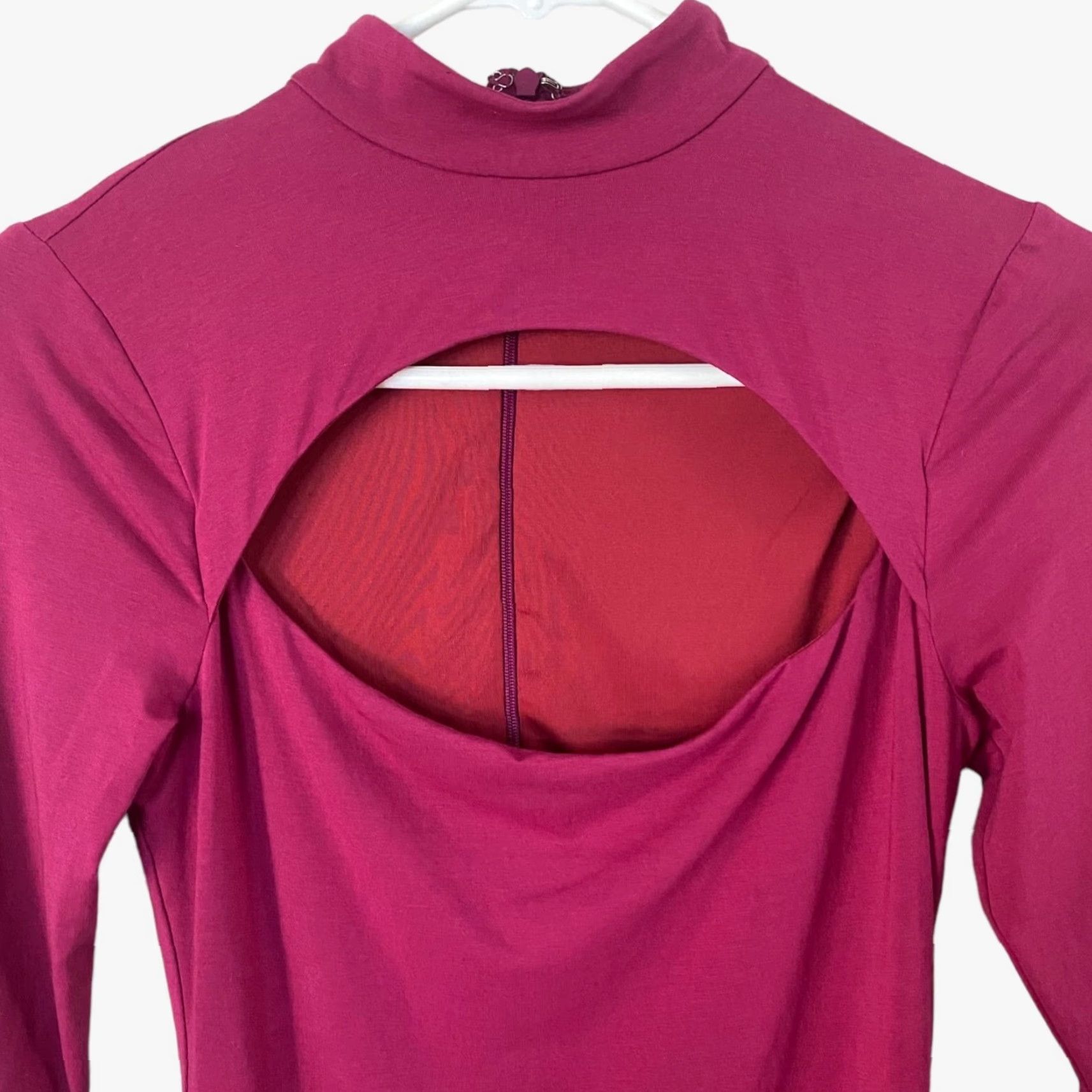 Vintage VINTAGE Lovers + Friends Bodycon Mini Dress Long Sleeve Cut-Out XS Pink Sexy Clubwear Womens Size XS / US 0-2 / IT 36-38 - 5 Thumbnail
