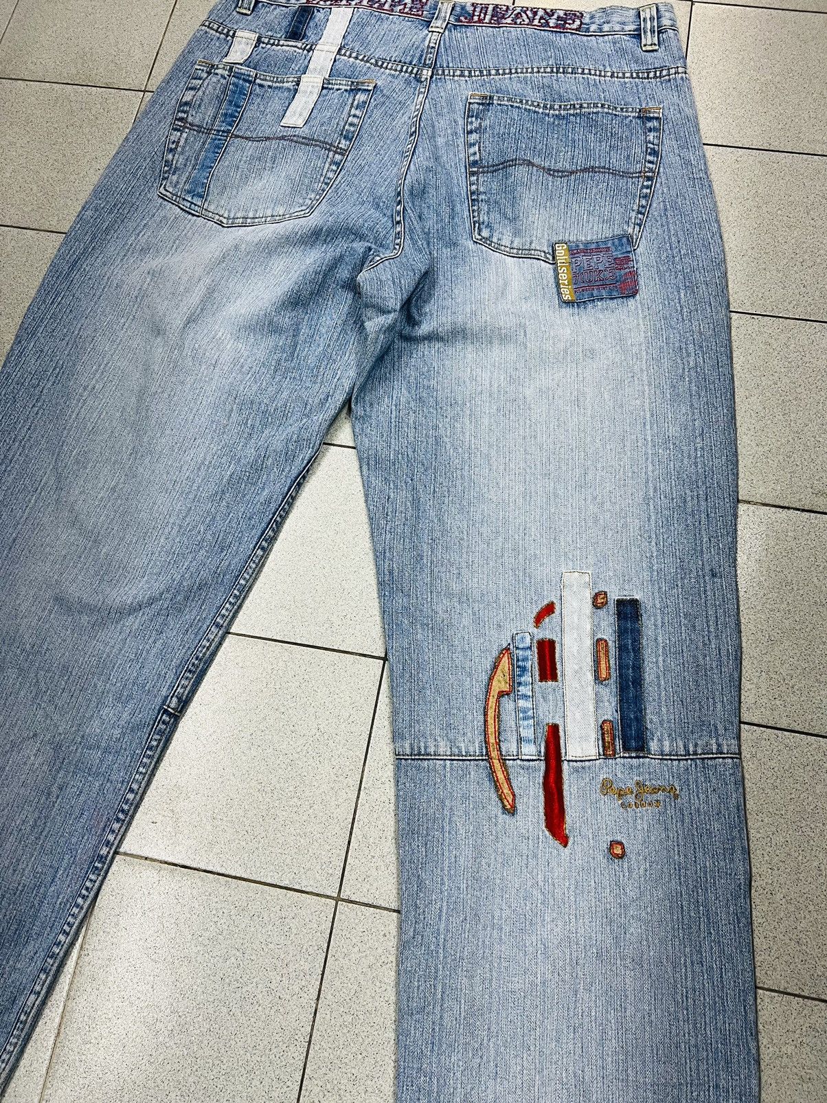 Pepe Jeans Vintage Y2K Pepe UK Goldseries Super Baggy Skater Jeans Size US 42 / EU 58 - 17 Thumbnail