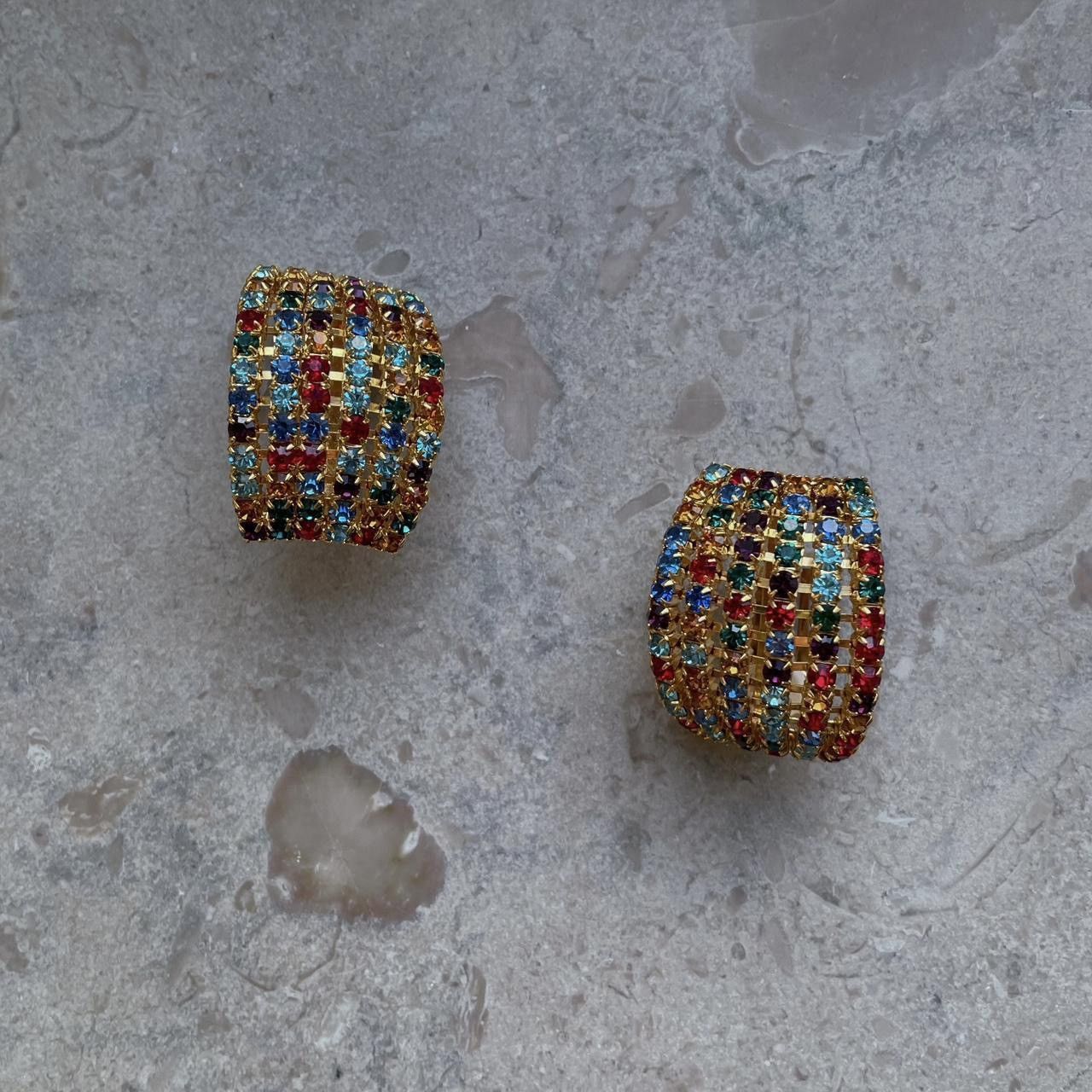 Vintage Vintage Crystal Clip Earrings Size ONE SIZE - 1 Thumbnail