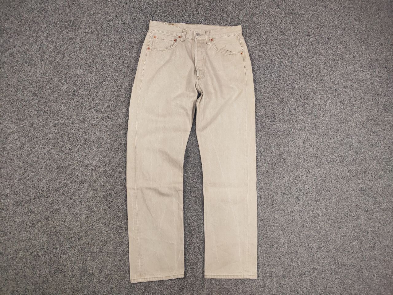 Levi's Vintage 90's Levis 501 Light beige Denim Jeans USa Style Size US 31 - 2 Thumbnail