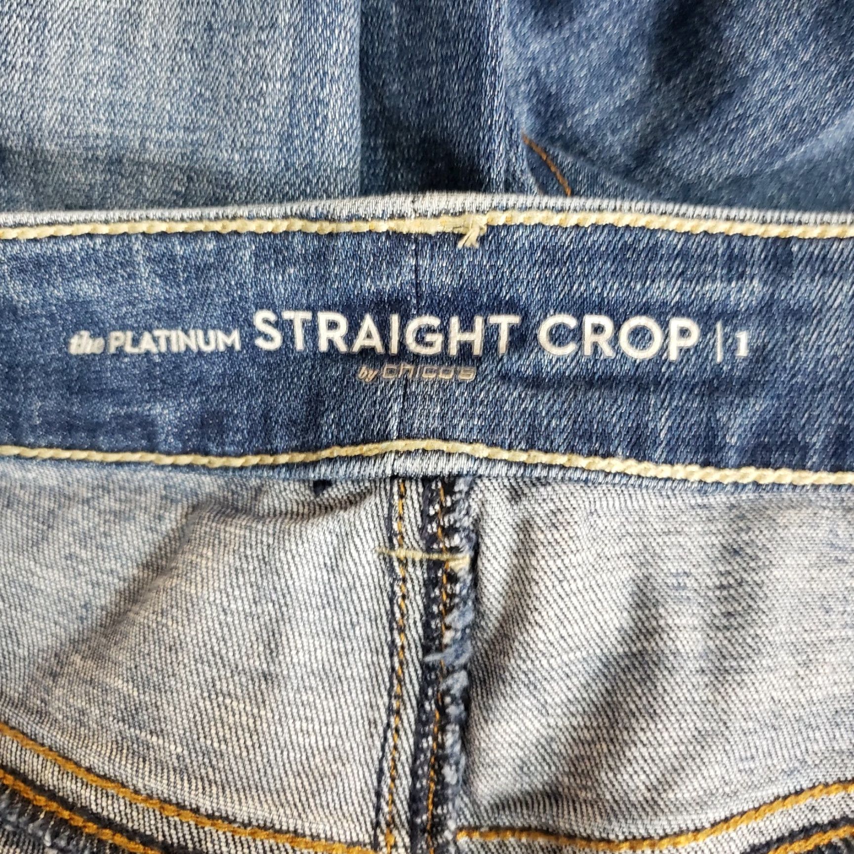 Vintage Chico's Womens Straight Crop Jeans Sz 8 Blue Medium Wash Mid Rise Denim Cotton Blend Shirt/Jeans Cropped Womens 2000s Style Size 30" / US 8 / IT 44 - 6 Thumbnail